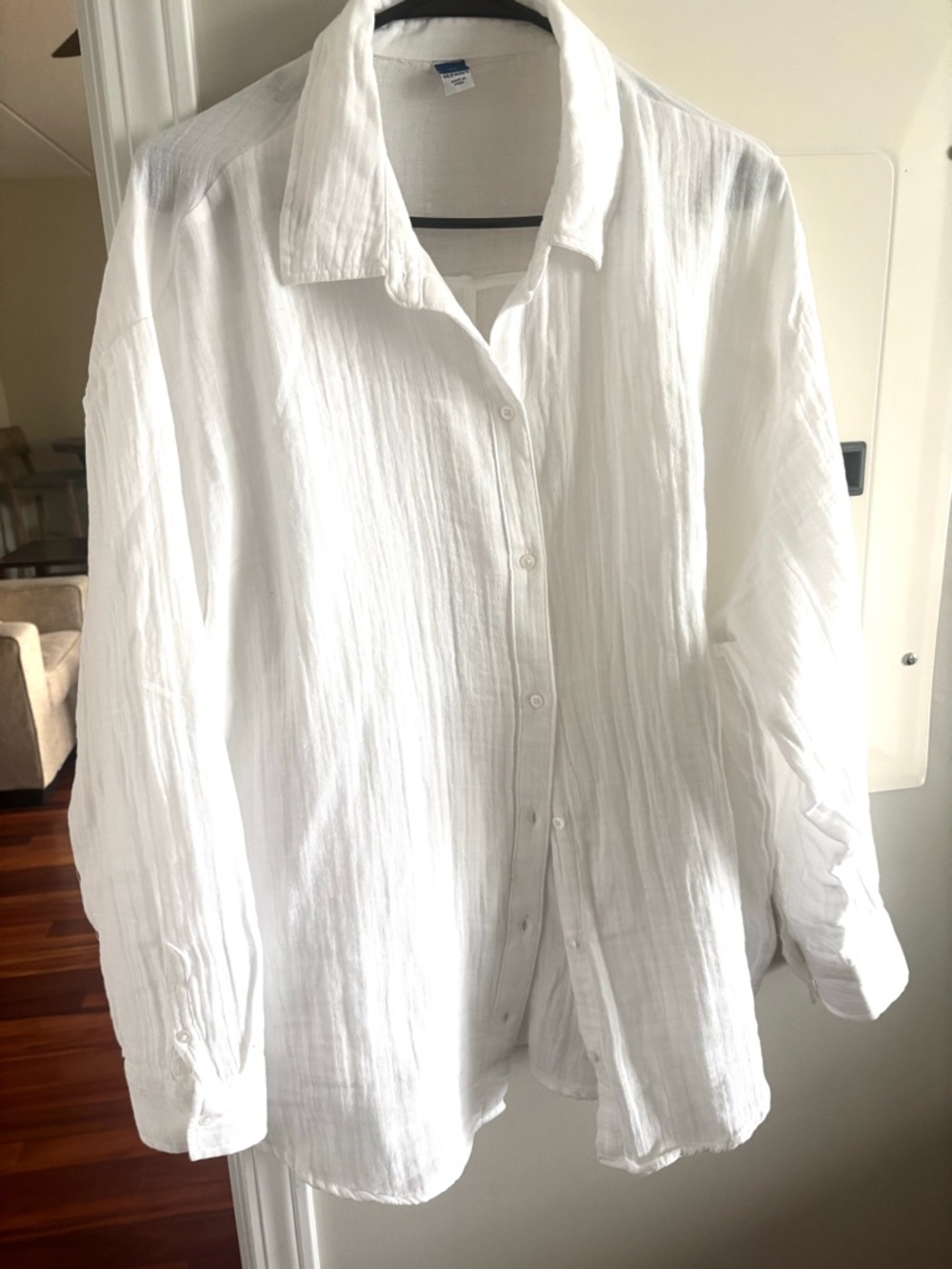 Old Navy White Button-Front Relaxed Fit Shirt